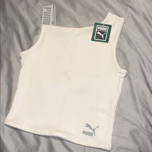NWT Puma white ribbed one shoulder tank small